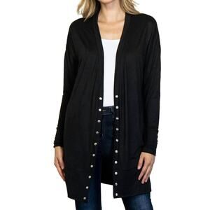 NEW ELLIS snap cardigan in black